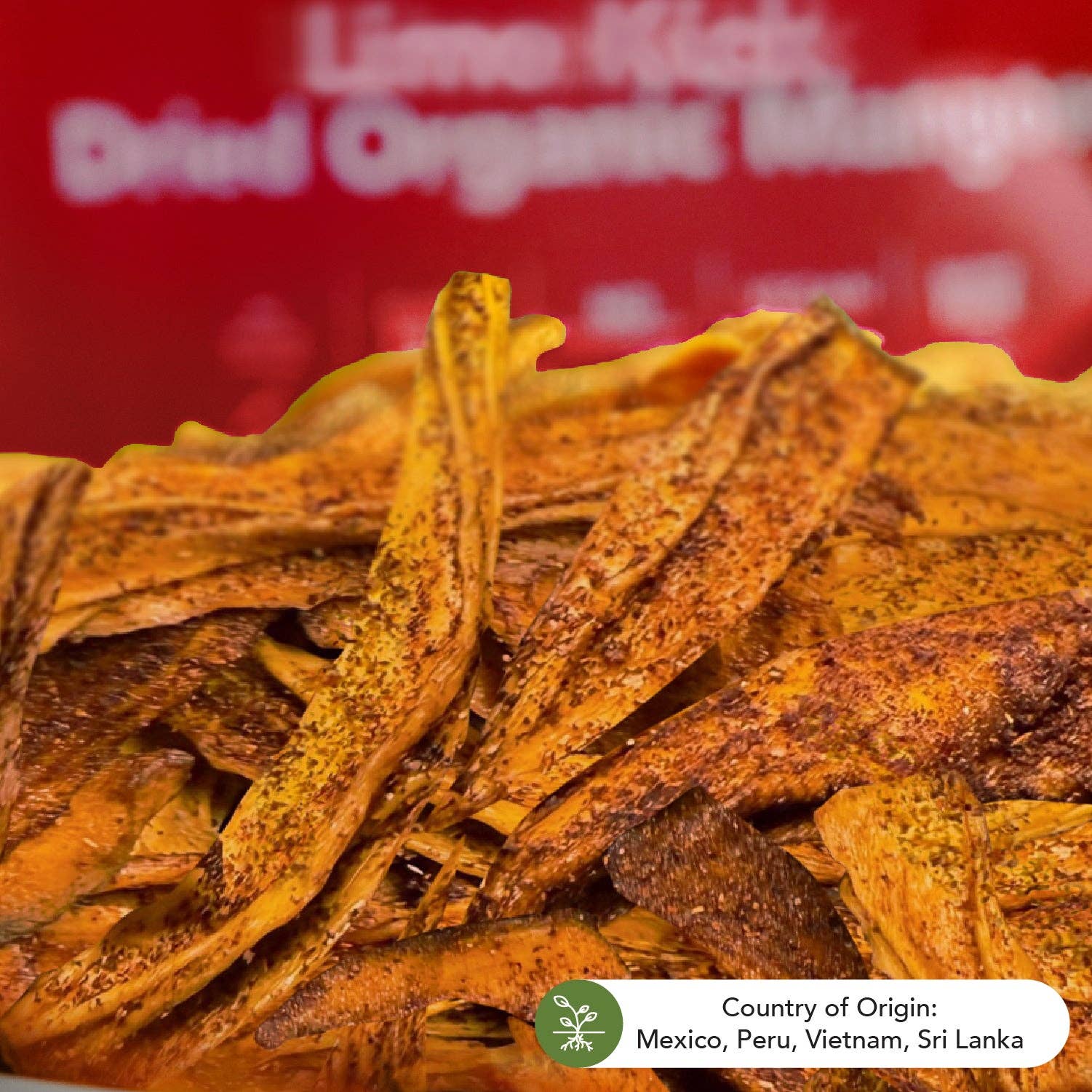 Earthside Farms - Wholesale Dried/Dehydrated Fruit - Lime Kick Dried Organic Mangoes 2.8oz - 6 pack4