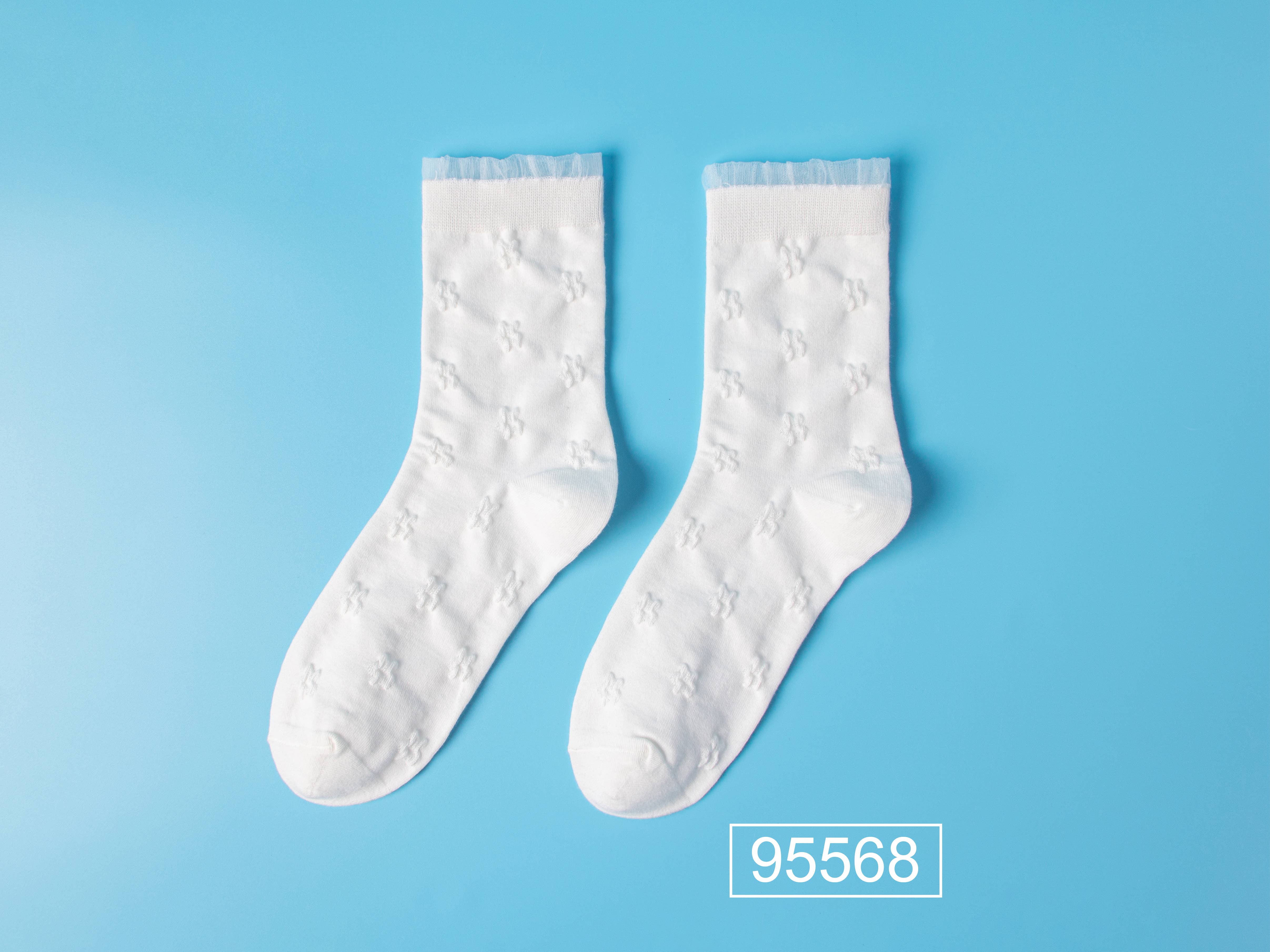 Marc JoJo - Wholesale Socks - Women's - ✨ White mid-calf socks in vintage Lolita style 🕊️🎀3