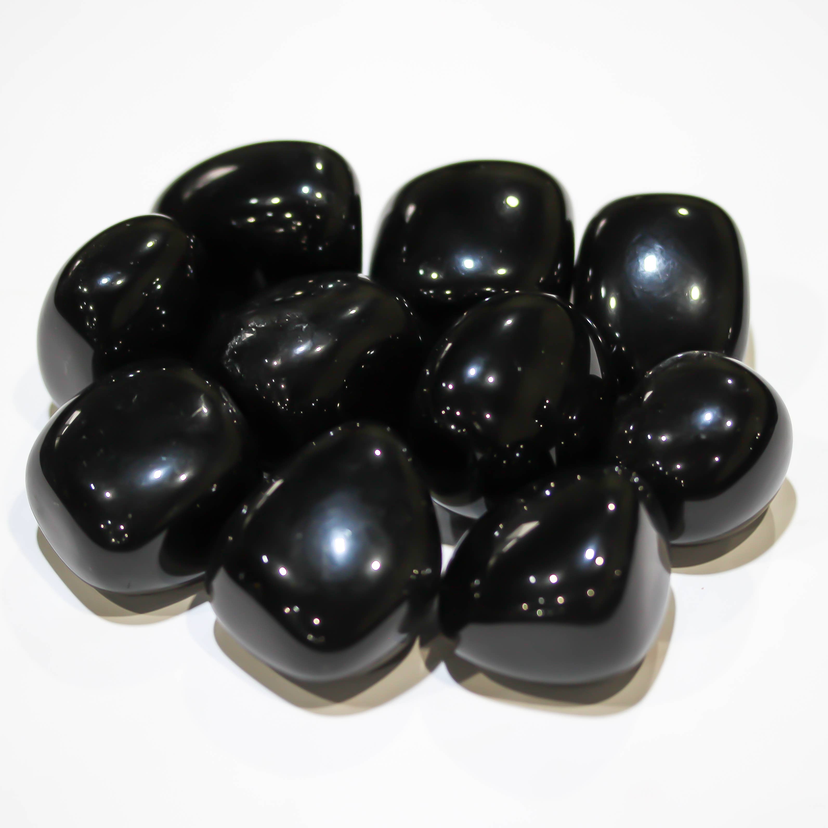 Quasar Gems USA - Wholesale Spiritual Stone/Crystal - Black Obsidian Tumbled 30-45mm 1KG/2.2lbs2