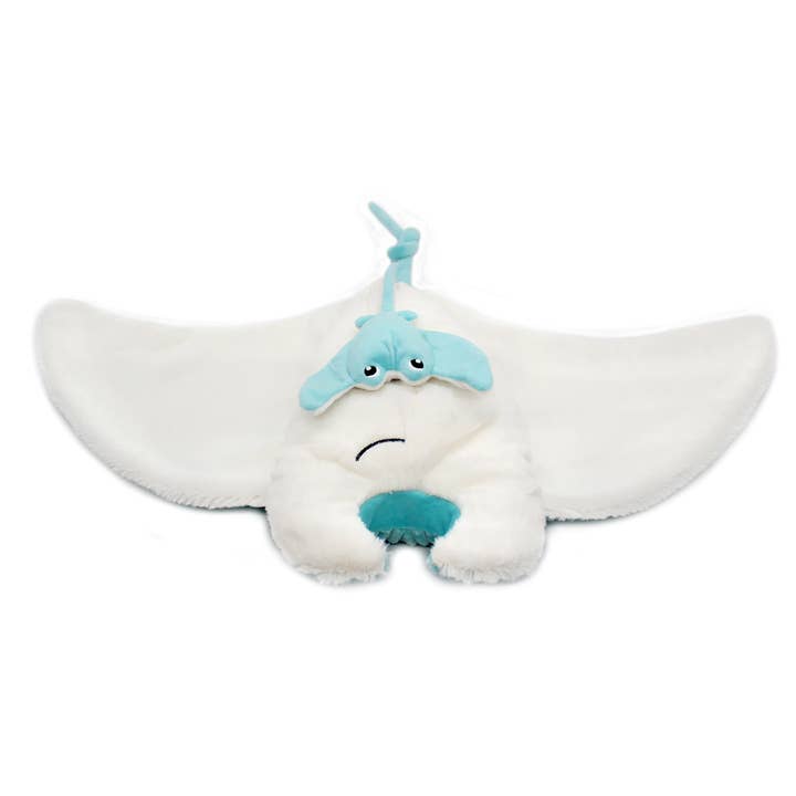 Les Déglingos, France - Wholesale Stuffed/Plush Toy - Kids & Baby - LES PTIPOTOS 72CM MANTA RAY AND  BABY PLUSH AQUA BLUE 4