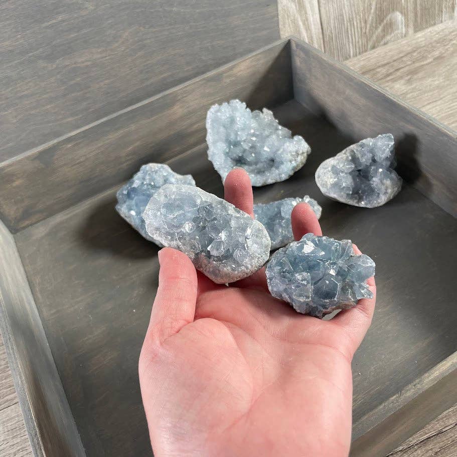 Keystone Crystals - Wholesale Spiritual Stone/Crystal - Celestite Clusters - 3 Lb Bulk Lot of High-Quality Natural Crystal Specimens3