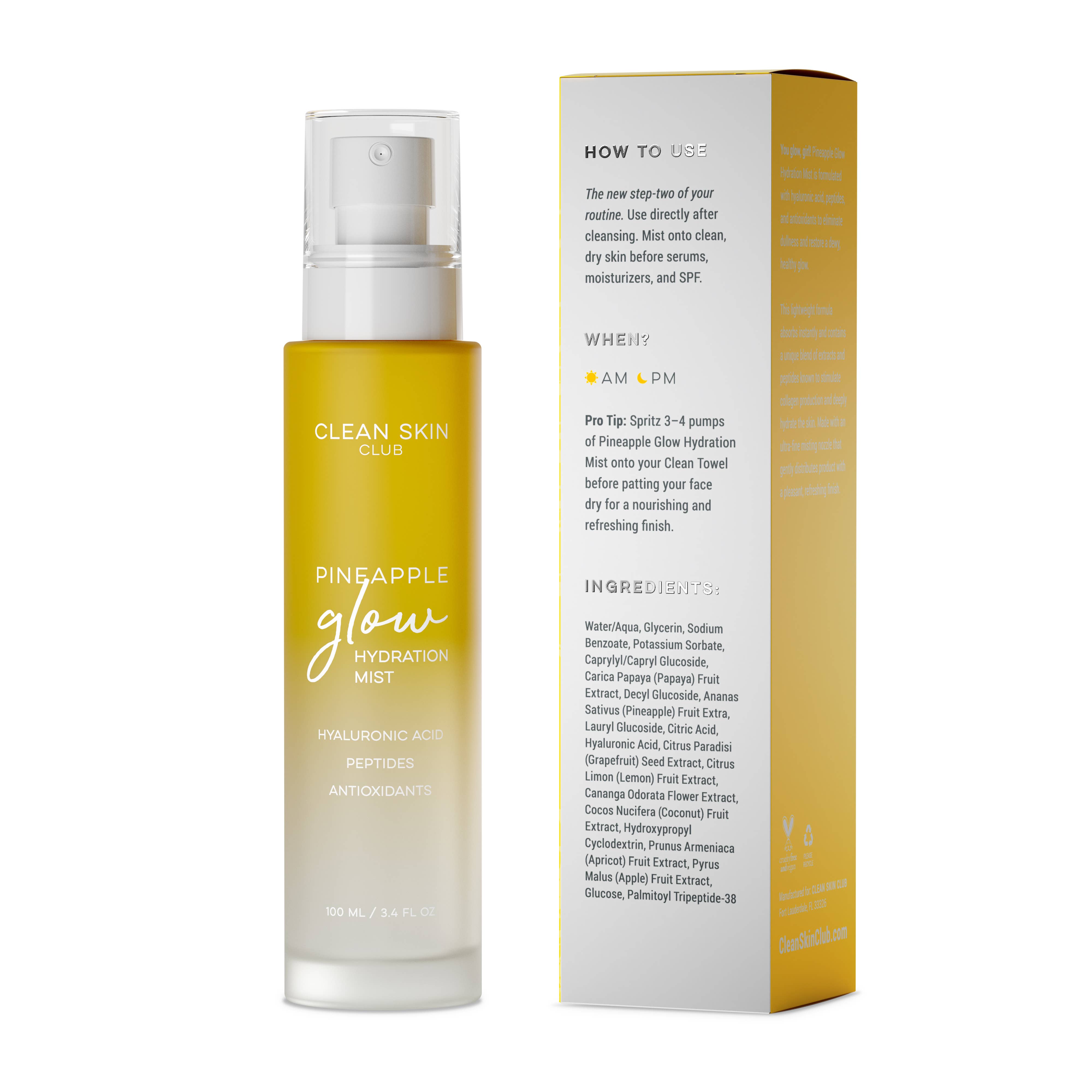 Clean Skin Club - Wholesale Face & Body Mist/Water - Pineapple Glow Mist1