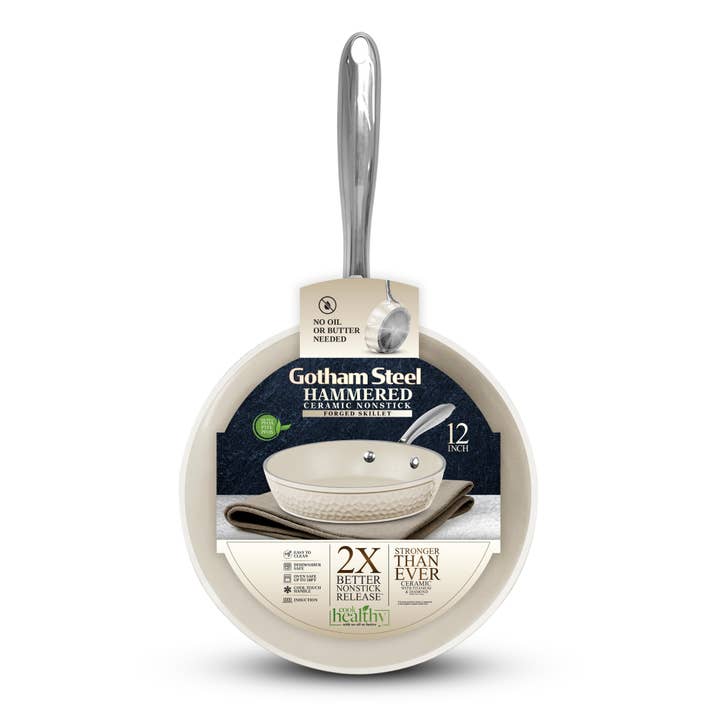 Gotham Steel/Granitestone - Vente Poêles - Poêle à crème martelée Gotham Steel de 12 po