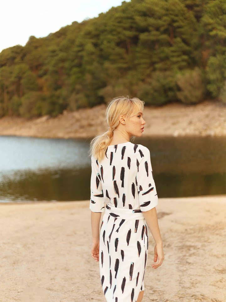 Printed raw dress for wholesale by PAN Producto Básico