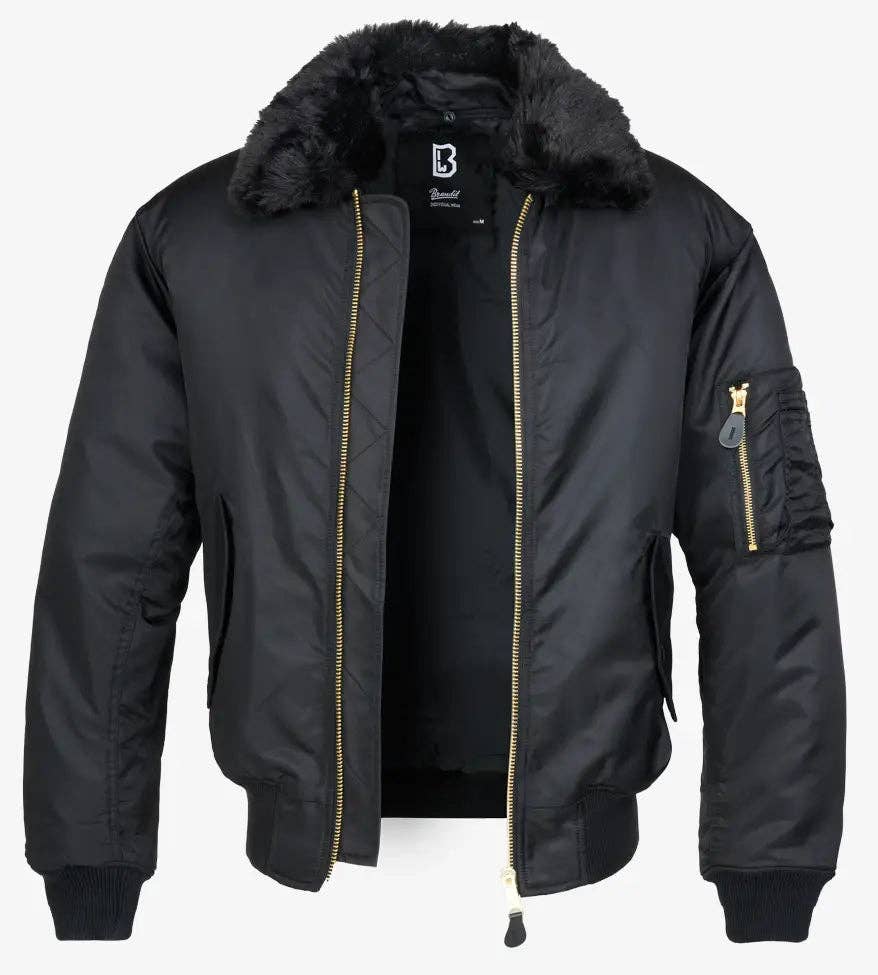 black MA2 Fur Collar Bomber Jacket for wholesale on Faire10