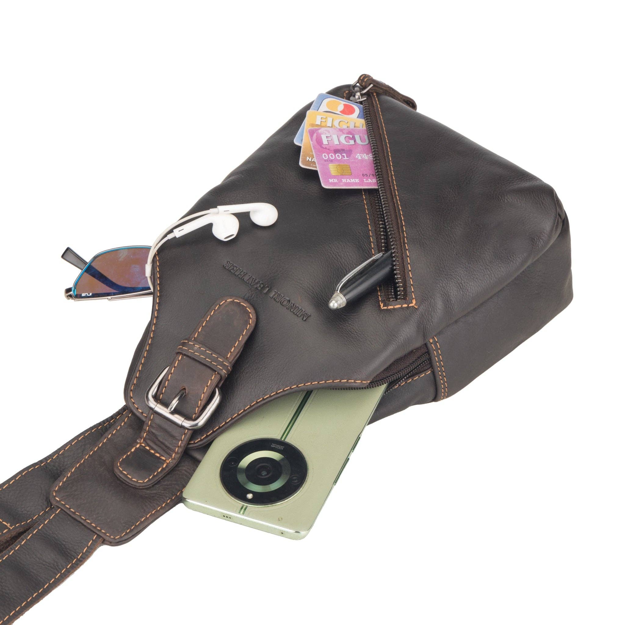 Minori Leather - Wholesale Crossbody Bag - Women's - Sydney Leather Crossbody Bag – Unisex – Brown1