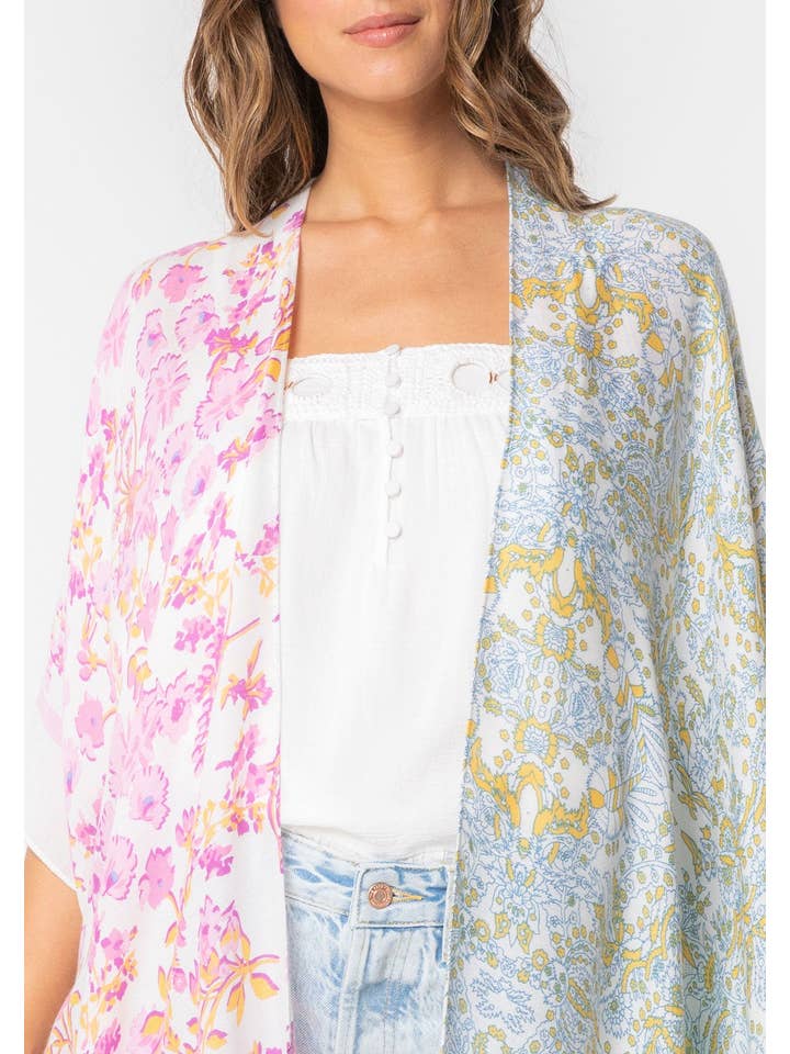 Lovestitch - Wholesale Kimono - Women's - Floral Multi Bohemian Open Front Kimono12