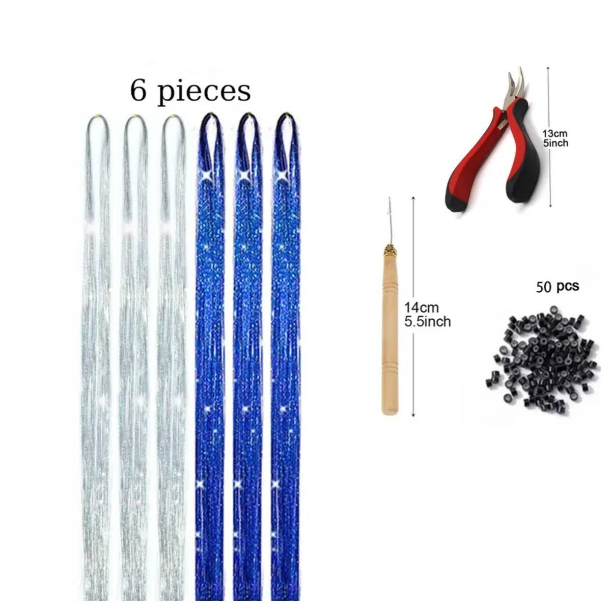 AK Brand - Vente Extensions de cheveux - Kit de Tinsels Étincelants pour Extensions de Cheveux8