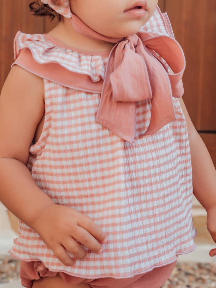 2422005-1 Vestido de bebé xadrez por atacado de BABINE-ROINSAL