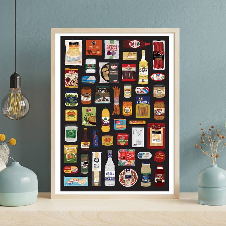 Polish Food Larder Print for wholesale by Bea Baranowska Illustration