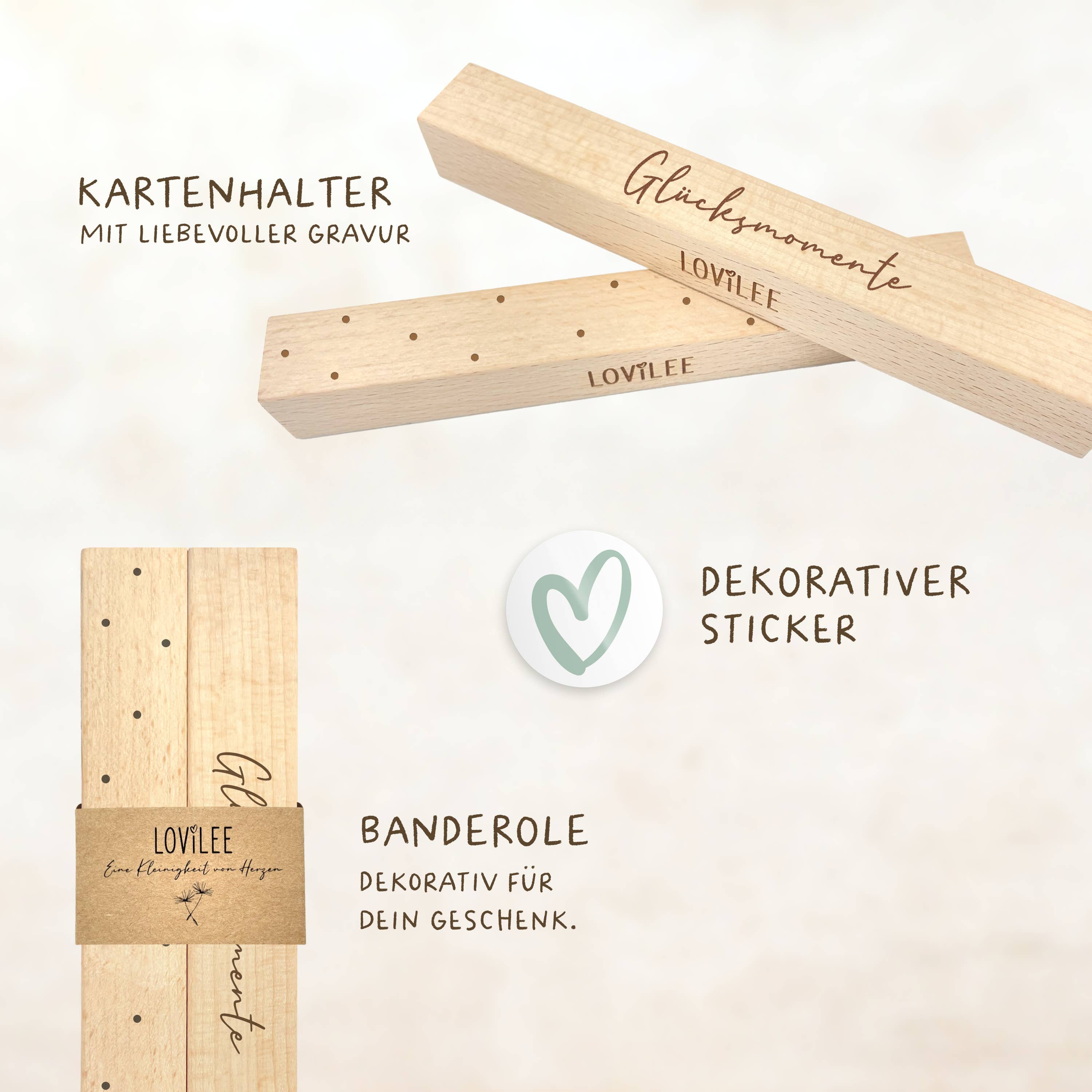 LOViLEE – Moldura por atacado – Momentos de Felicidade | Conjunto com 2 Porta-Cartões | Nº KH-013