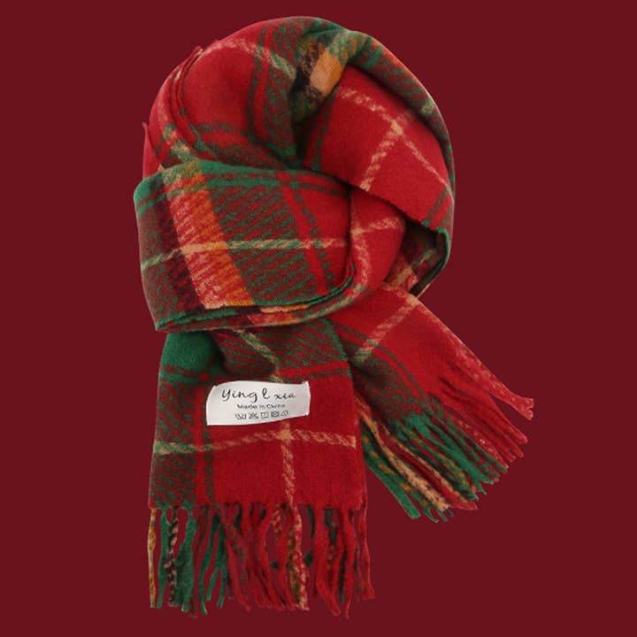 Red Faux Cashmere Scarf for Winter –Christmas Gift_CWASC0139 for wholesale by ACCITY