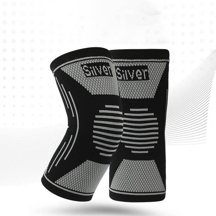 Black Silver Fiber Sports Knee Brace,Odor-Free&Breathable_CWMM7885 for wholesale on Faire3