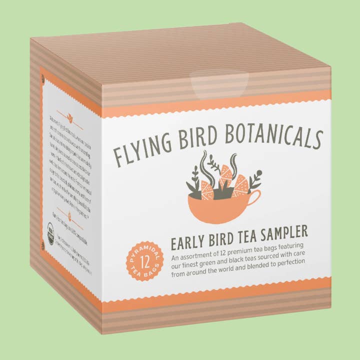 Sampler Box "Early Bird Tea Sampler" - Case of 3 for wholesale by Flying Bird Botanicals