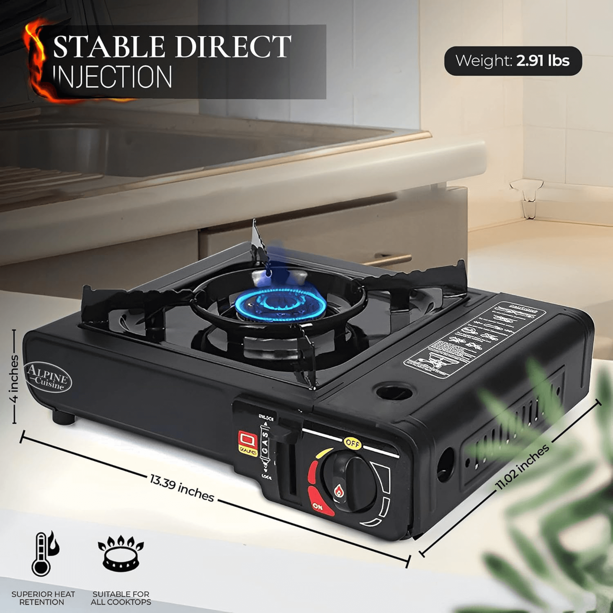 JupiterGear Home - Wholesale Countertop Burners - Alpine Cuisine Lightweight Portable Gas Stove3