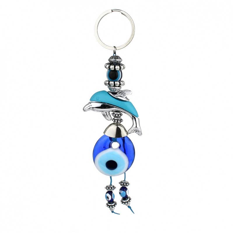 UniArt - Wholesale Keychain - Unisex - Dolphin keychain with Turkish eye1