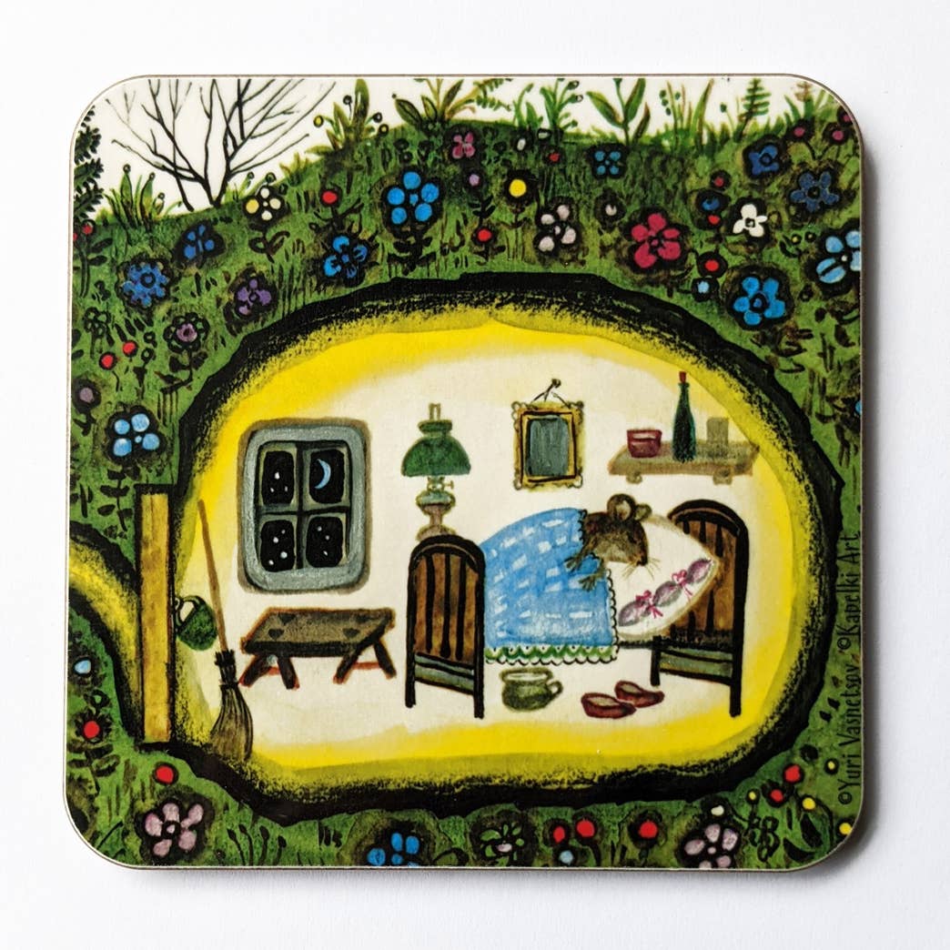 Kapelki Art - Wholesale Coasters - Little Mouse bedroom cork coaster1