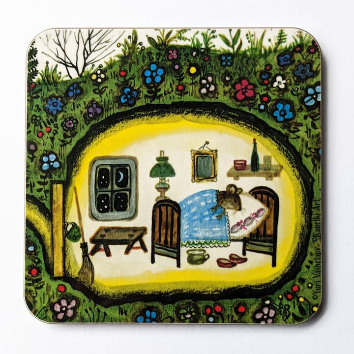 Kapelki Art - Wholesale Coasters - Little Mouse bedroom cork coaster1