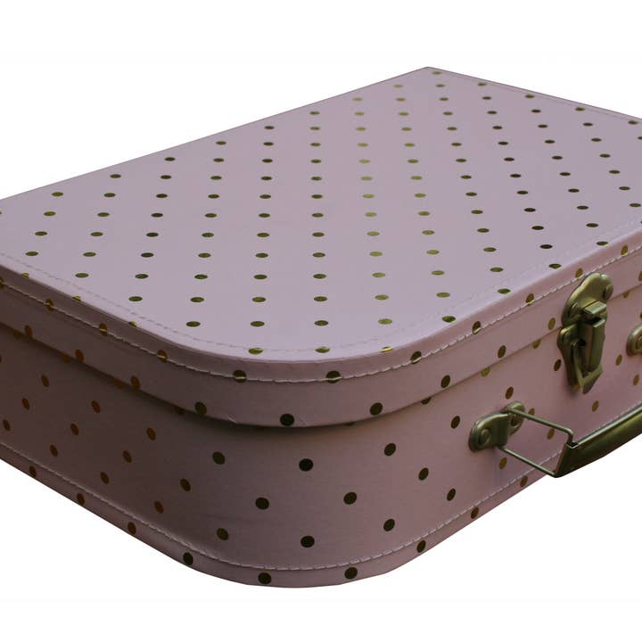 WALD IMPORTS - Wholesale Decorative Box - Suitcase Set of 3 Pink & Gold Paperboard4