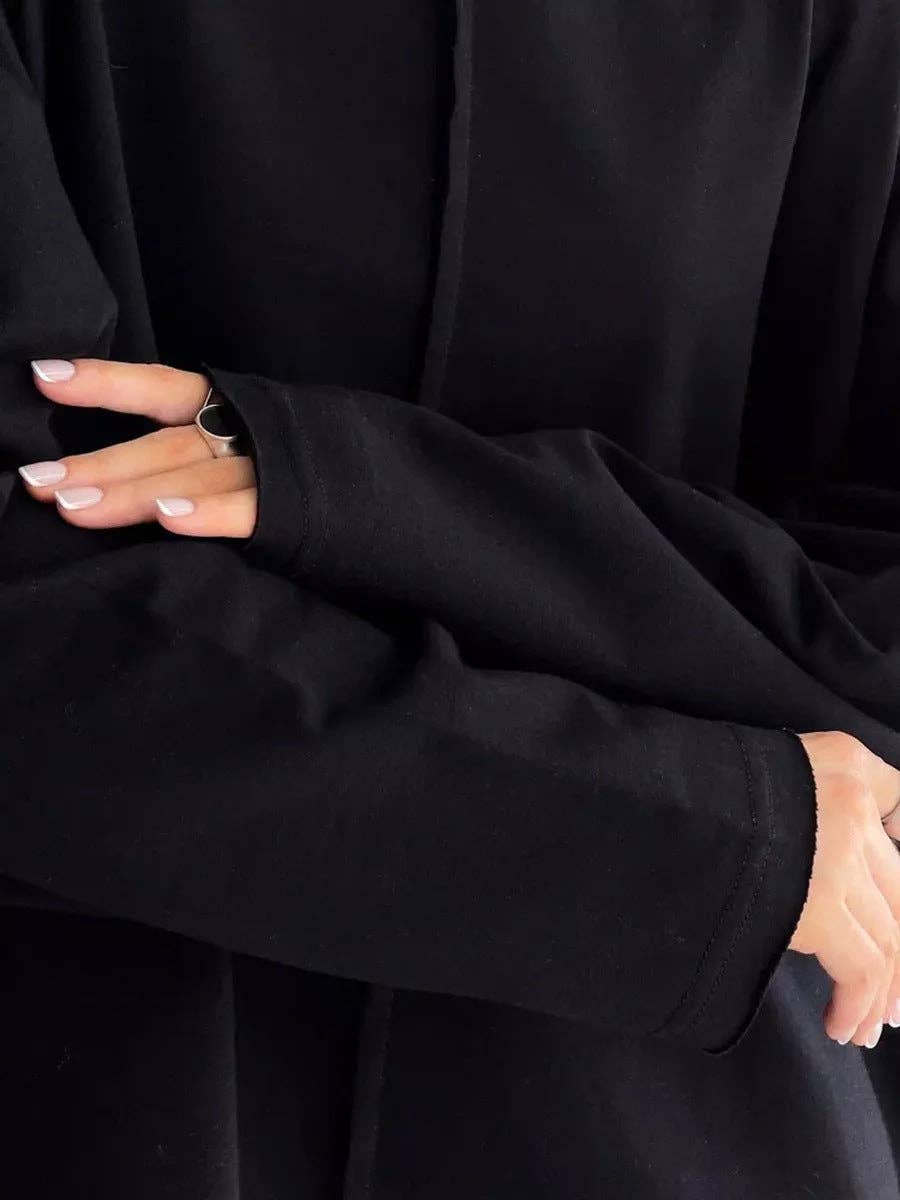 Suhkasana – wholesale T-shirt (utan tryck) – Dam – Avslappnad löst sittande bomullströja med långa ärmar och slitna detaljer.22