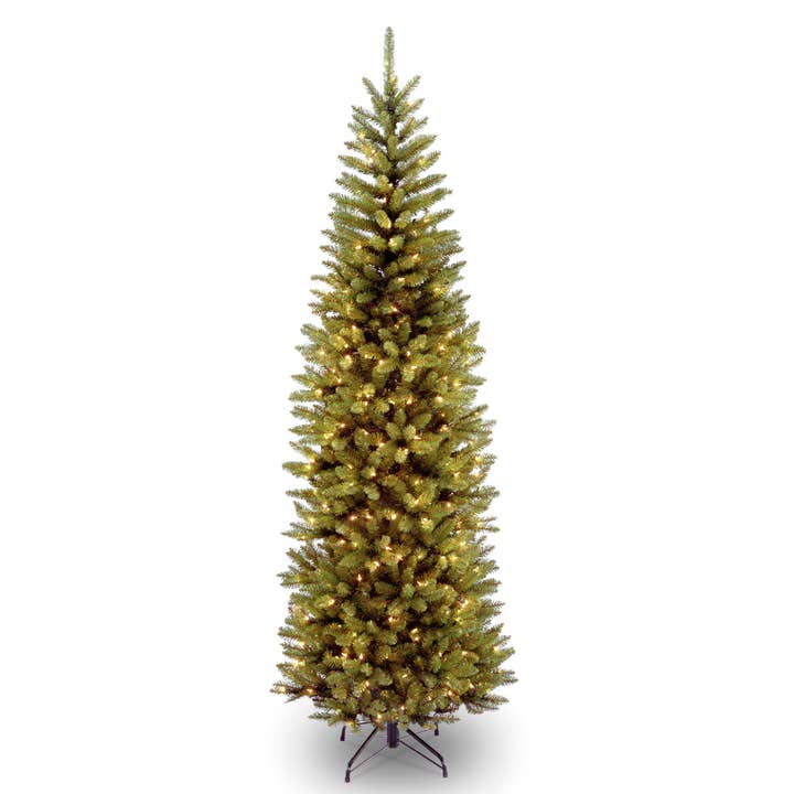 7 ft. Pre-Lit Kingswood Fir Pencil Tree with Power Connect Dual Color LED Lights, Plug-In for wholesale by National Tree Company
