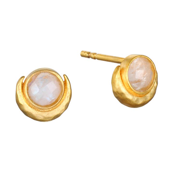 Satya Jewelry – Engroshandel Ørestikkere – Lyse månestenøreringe med vugge0