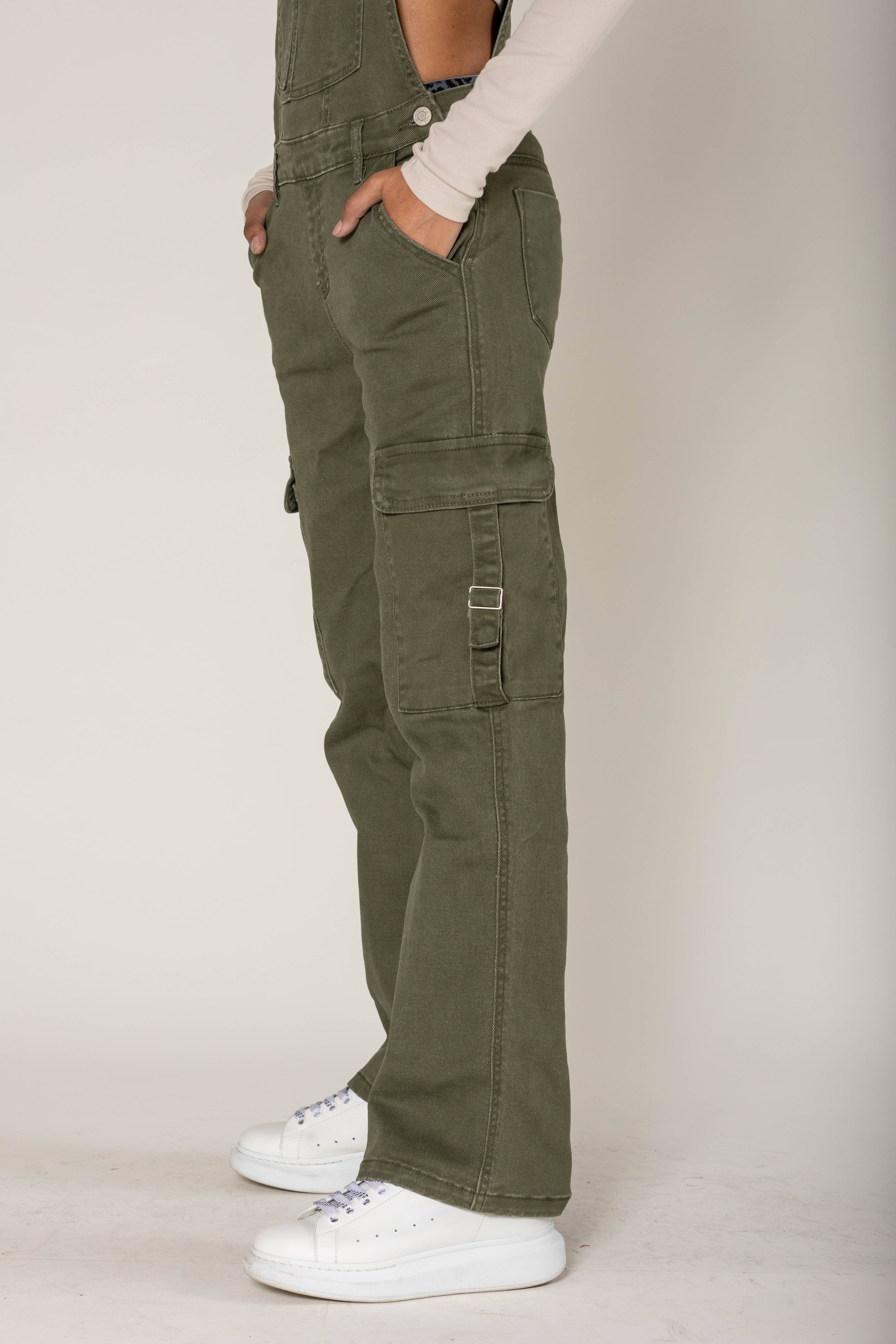 Nina Carter - Wholesale Overalls - Women's - Nina Carter Cargo Denim Stretch Denim Overalls S56016