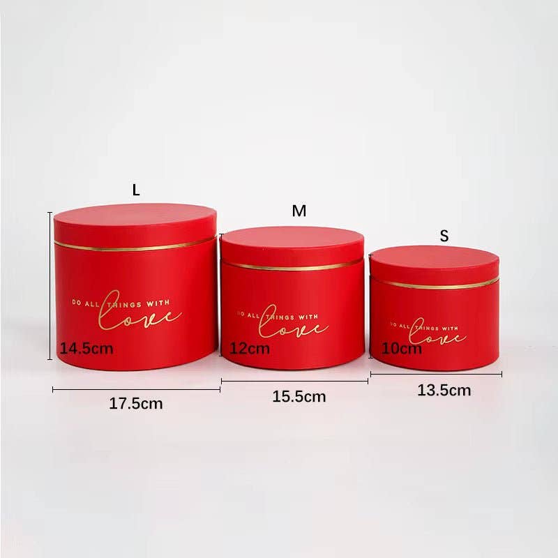 Elegant Design Supply - Wholesale Gift Box - Gold Rim Round Flower Gift Box9