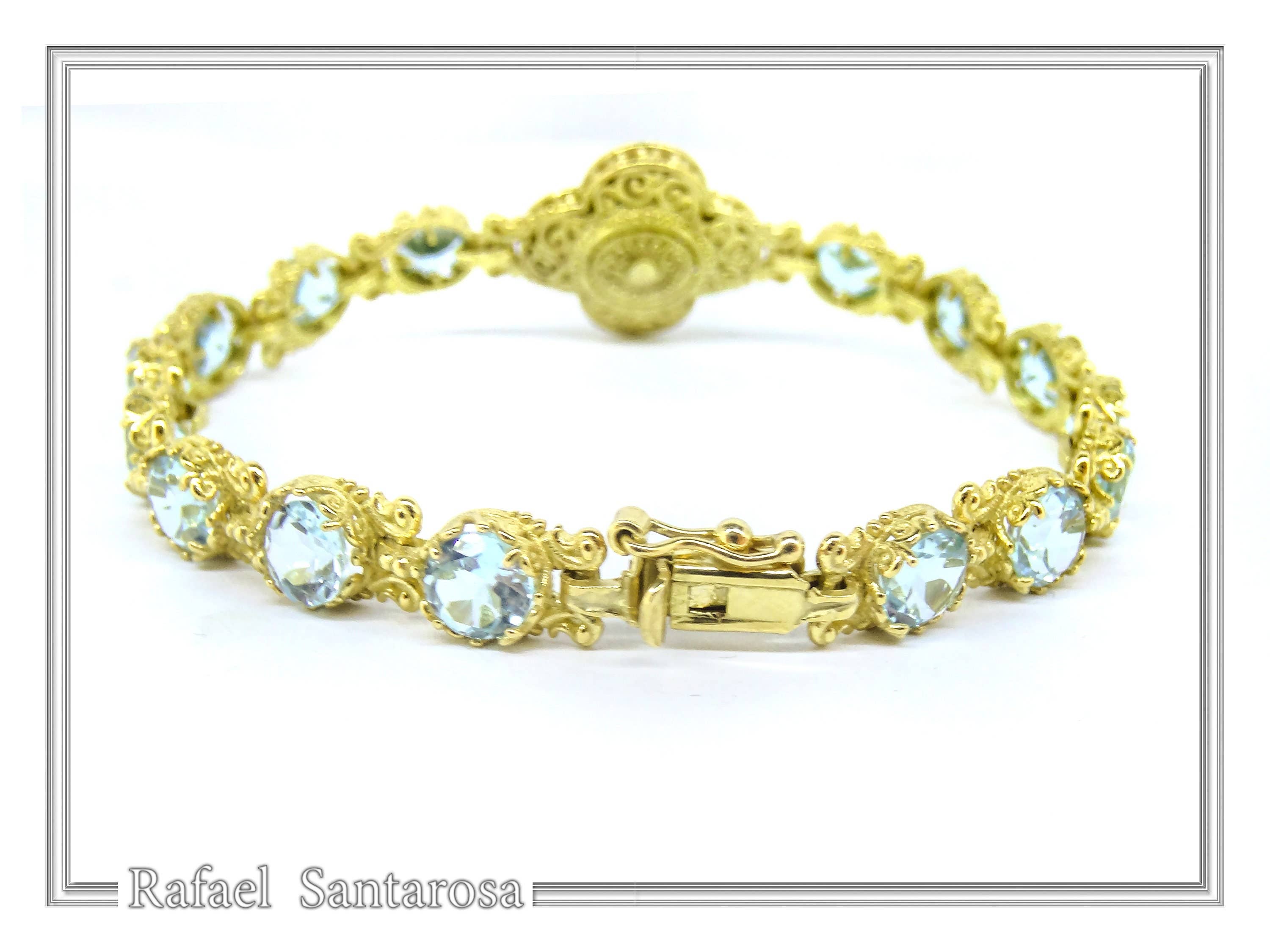RAFAEL SANTAROSA - Vente Bracelet tennis - Bracelet en fines pierres multiples filigrane byzantin8
