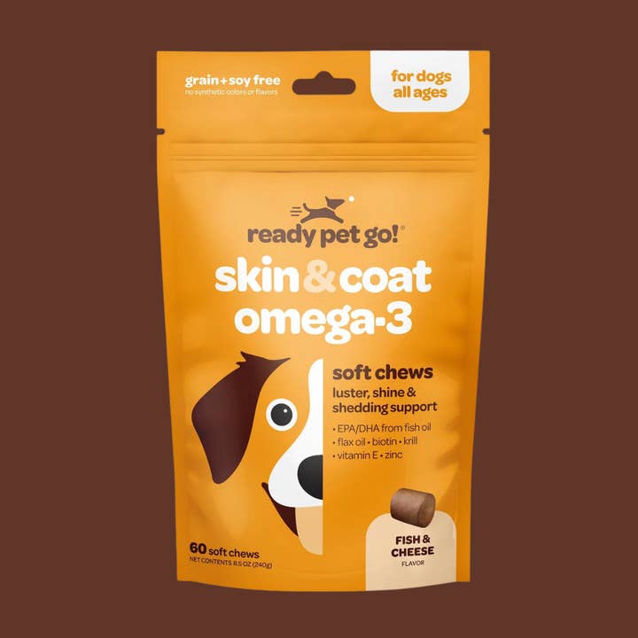 Ready Pet Go - Wholesale Pet Supplement - Dog - Omega 3 Fish Oil Supplement Chews for Dogs - Skin & Coat