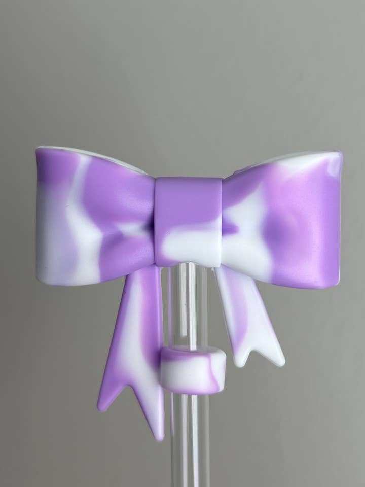 Tie Dye Bow Straw Topper - Choice of 7 Colors for wholesale by JILLIAN INK LLC