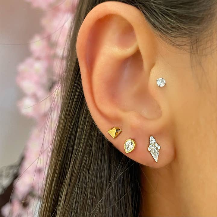 Schmuckgroßhandel - Wholesale Single Earring - Diamond Piercing | Titanium