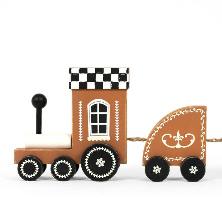 Adams & Co. - Wholesale Christmas Decoration - 71277 - 18x6 wooden train (CHRISTMAS) Christmas Decor