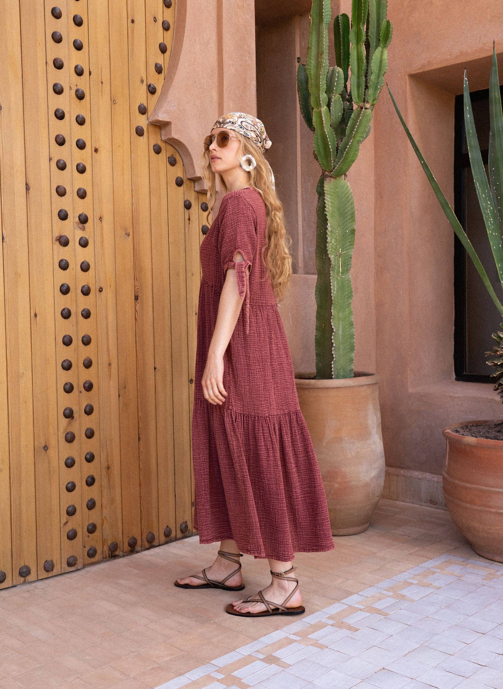 An'ge - Wholesale Dress - Women's - OSAMDOU long dress pomegranate1