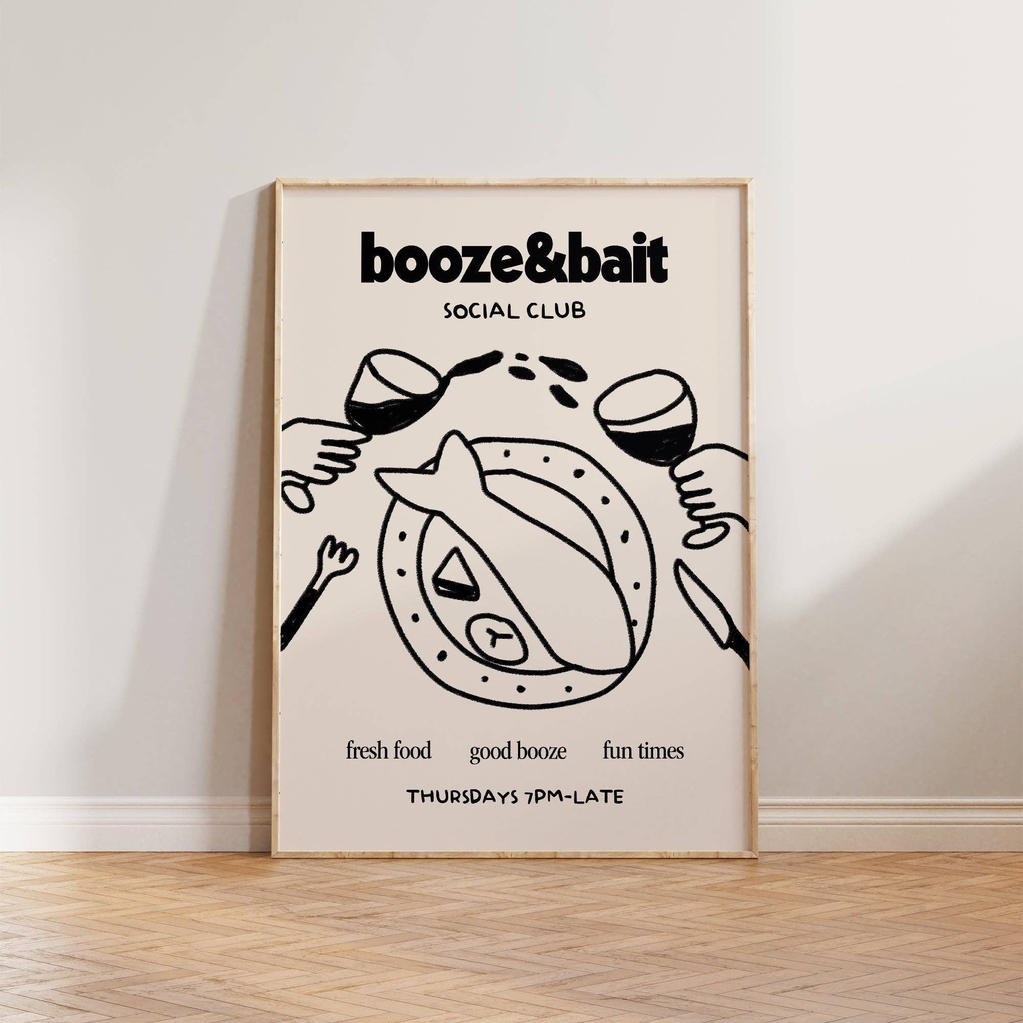 Lune Club – wholesale Art print – Booze & Bait Social Club Print