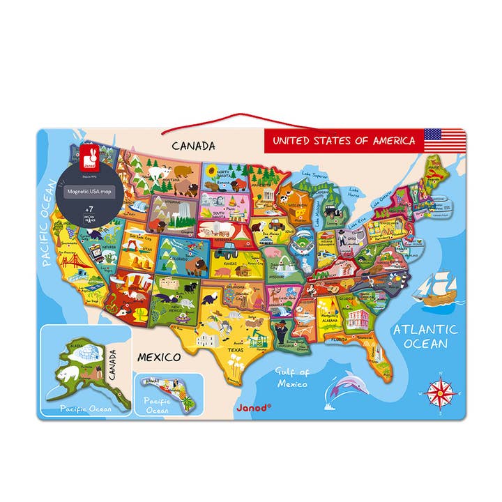Janod - Wholesale Map - MAGNETIC USA MAP2