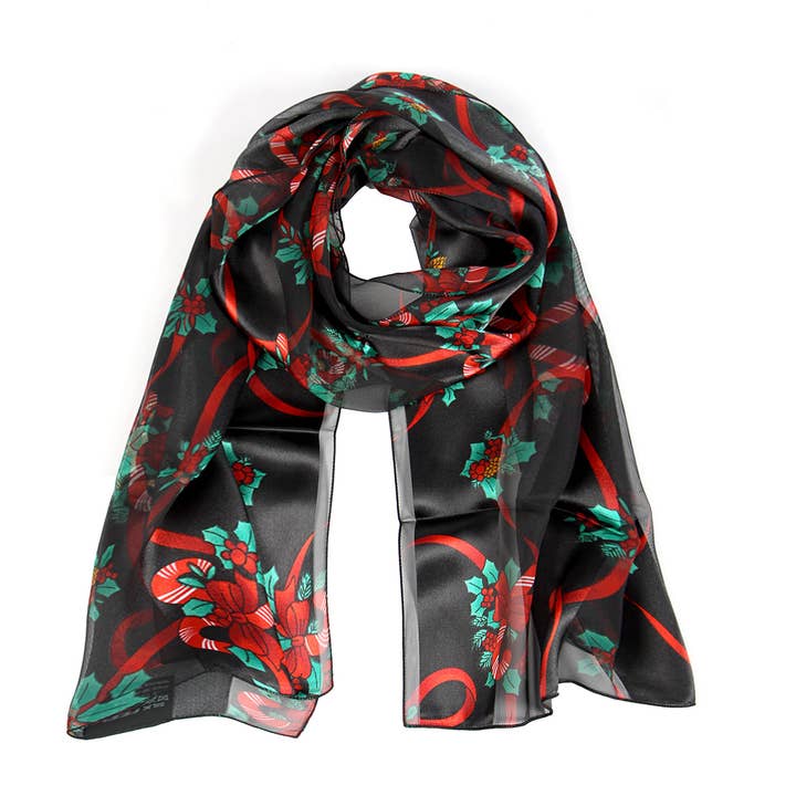 SERENITA - Wholesale Scarf - Unisex - Christmas Scarf Tree Wonderland Candy Cane Holiday Gift