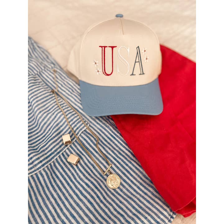 Ginger And Babe - Vendita all'ingrosso Cappellino da camionista - Donna - Cappello da camionista ricamato USA, cappellino da baseball per il 4 luglio