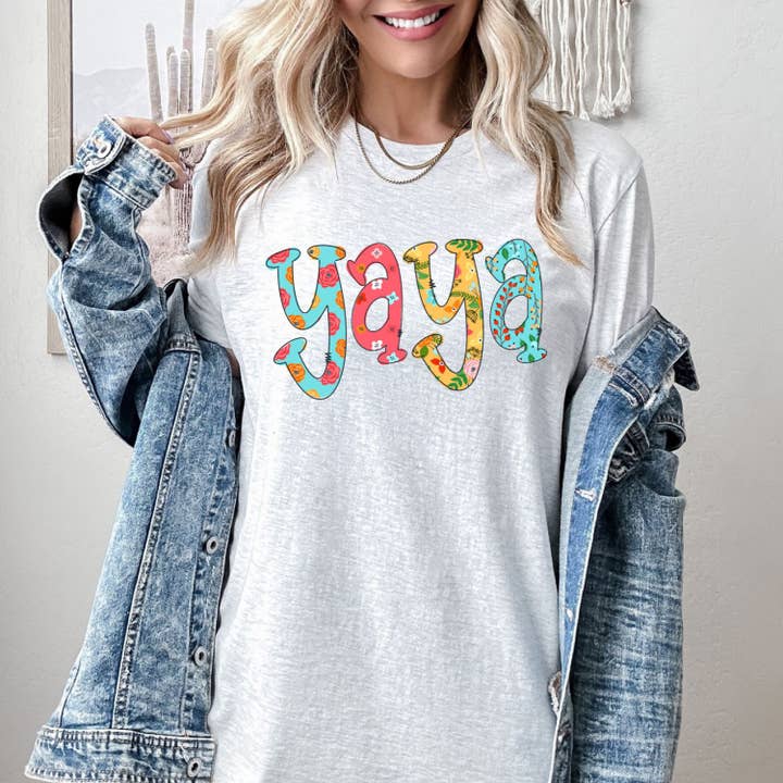 Floral Yaya Ash Tee for wholesale by Simply Tees