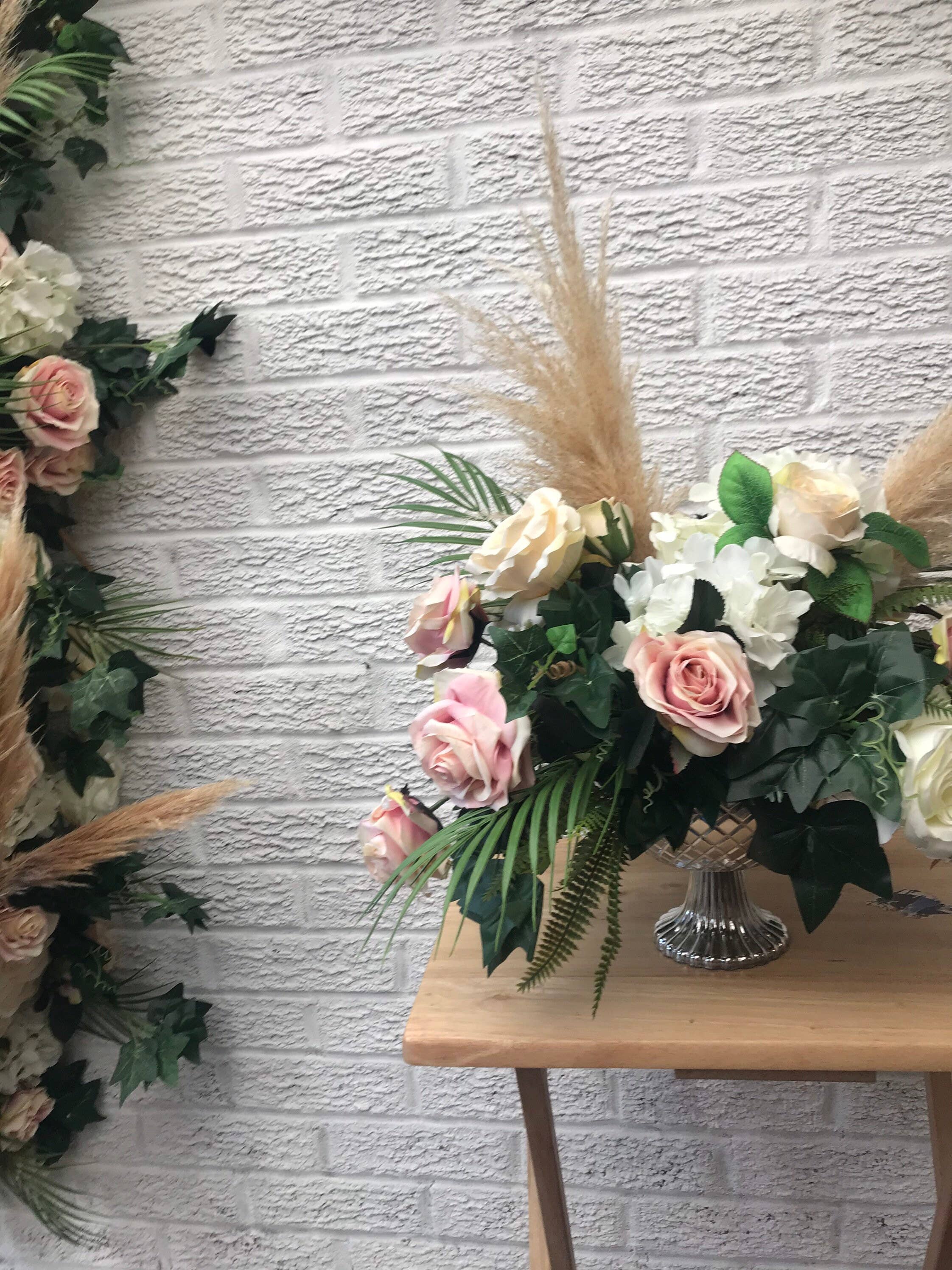 IVY CRUZ – Arco de bandeirinhas por atacado – Pampas Garland, Grinalda de Flores de Pampas, Flor de Casamento6