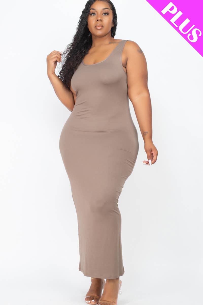 CAPELLA APPAREL - Vente Robe – femme - Robe maxi basique sans manches grande taille5