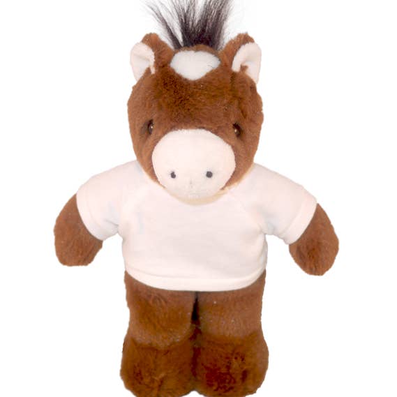 Plushland - Wholesale Stuffed/Plush Toy - Kids & Baby - Plush Floppy Horse with Personalized Tee 8"14