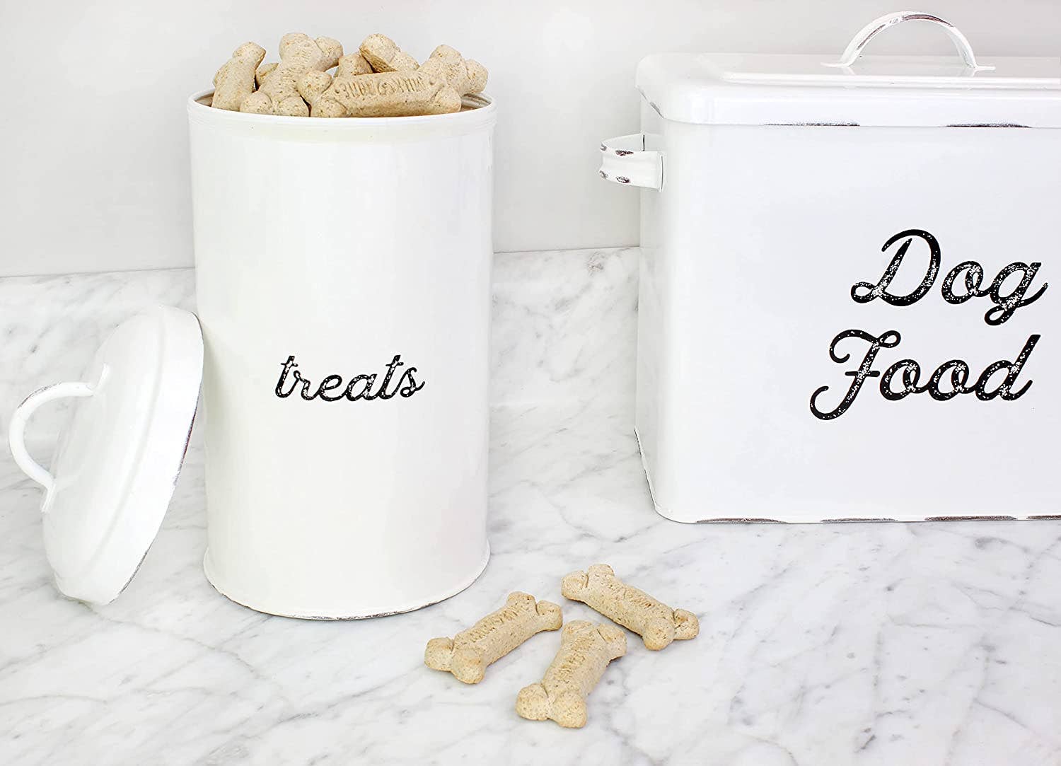 Kurated Korner - Vente Bocal à friandises – chien - Boîte à friandises pour chiens en émail AuldHome Design10
