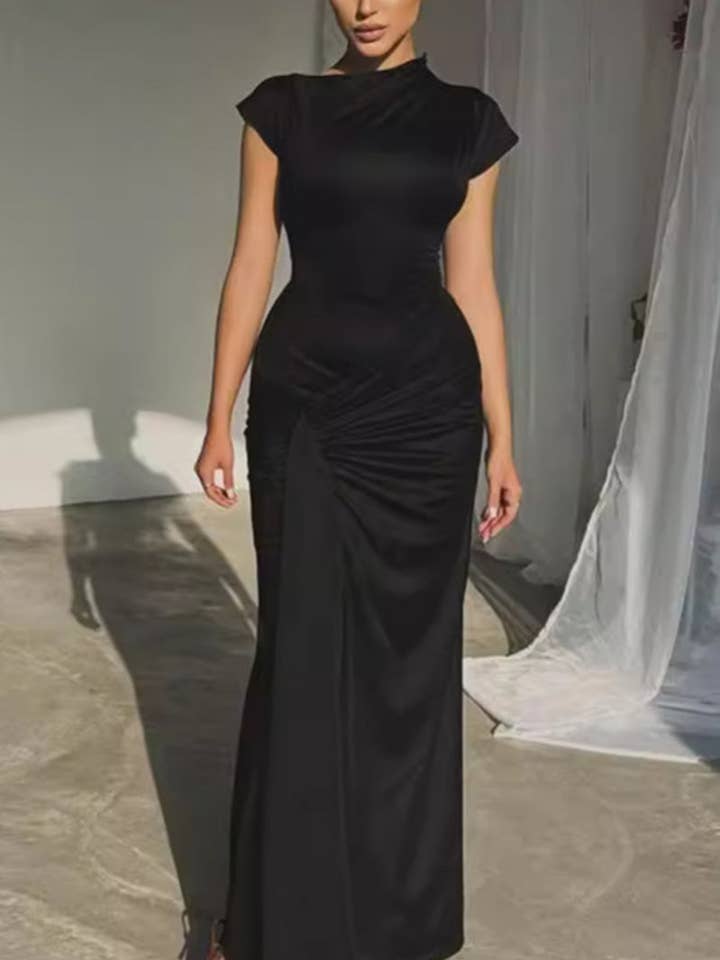 Mccolin - Wholesale Dress – Women's - Elegant Dress with Ruched Detail0