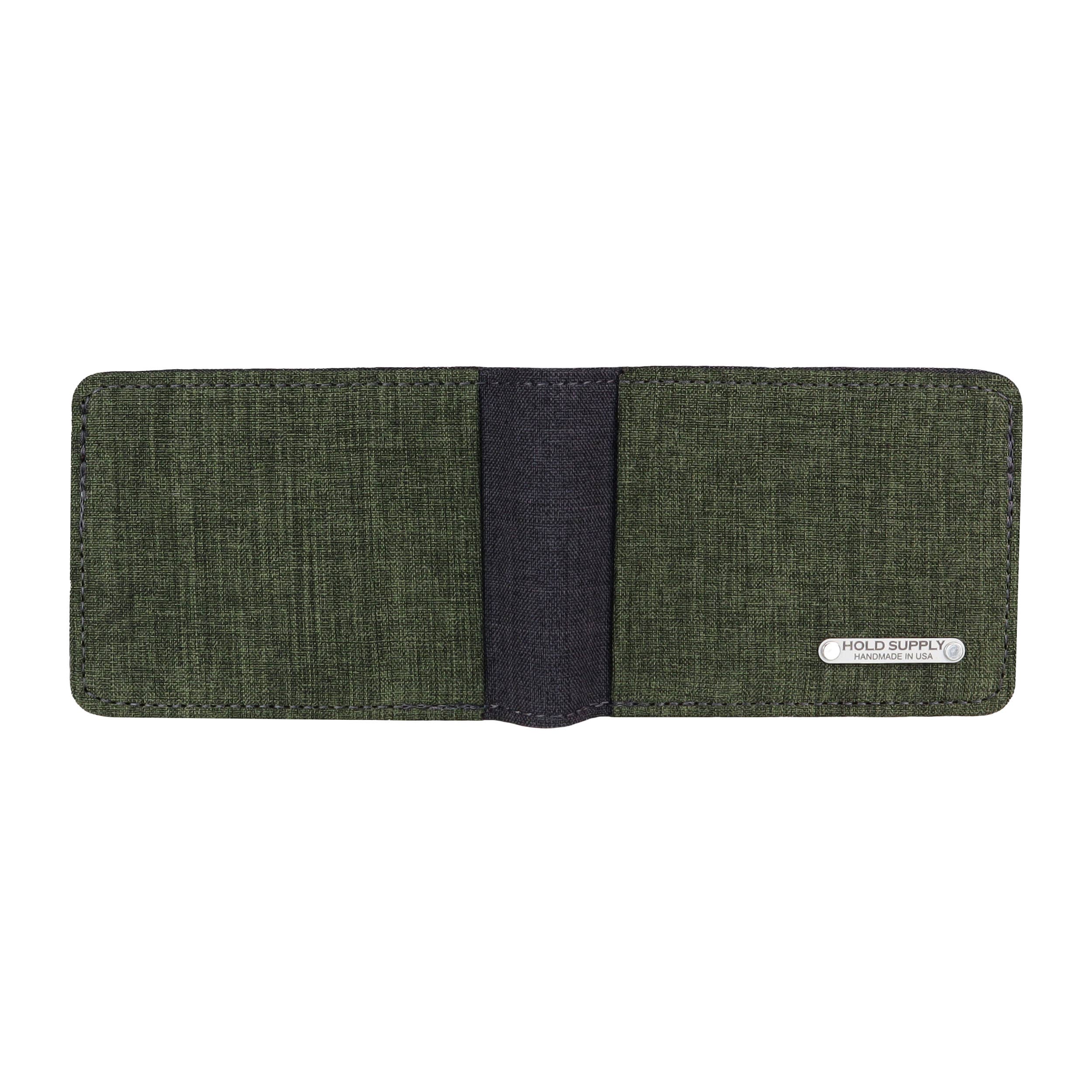 HOLD SUPPLY - Wholesale Wallet - Men's - Green and Gray Fabric Bifold Wallet, Men's Billfold Wallet2