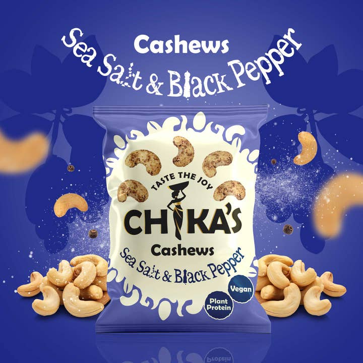 Sea Salt & Black Pepper Cashews for wholesale by Chika's Food