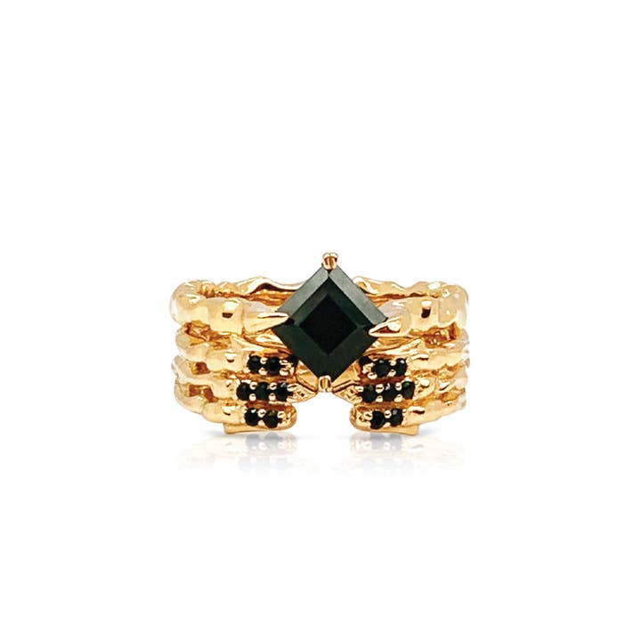 Shop Lausanne - Wholesale Cocktail/Statement Ring - Onyx Stem Ring7