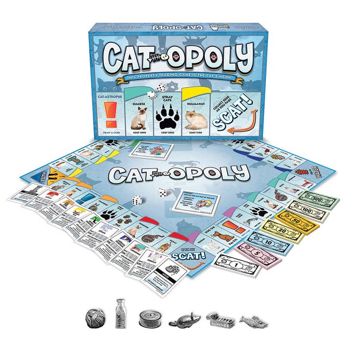 Outset Games and Cobble Hill Puzzles - Wholesale Board Game - Cat-Opoly (new design) Board Game, by Late for the Sky