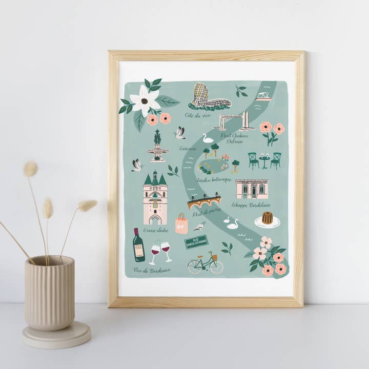 Bordeaux A3 illustration poster for wholesale by SLOWING OUT