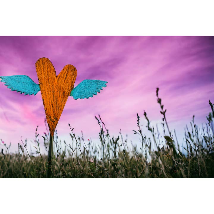 Whimsies - Wholesale Garden/Lawn Stake - Heart Wings Plant Stake whimsical garden hippie gypsy peace
